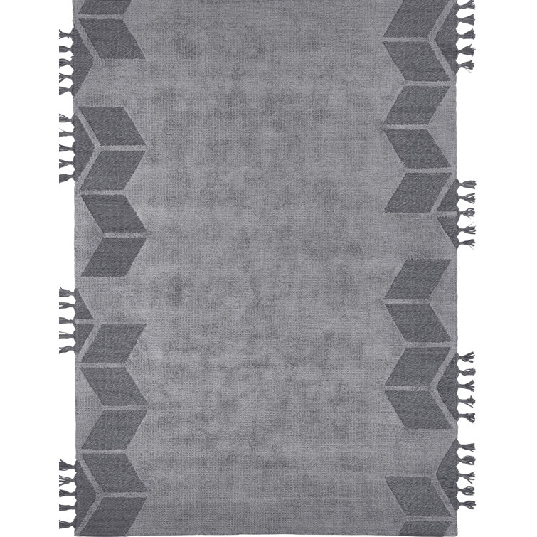 Gracie Oaks Ramos Geometric Handmade Tufted Grey Area Rug Wayfair.co.uk